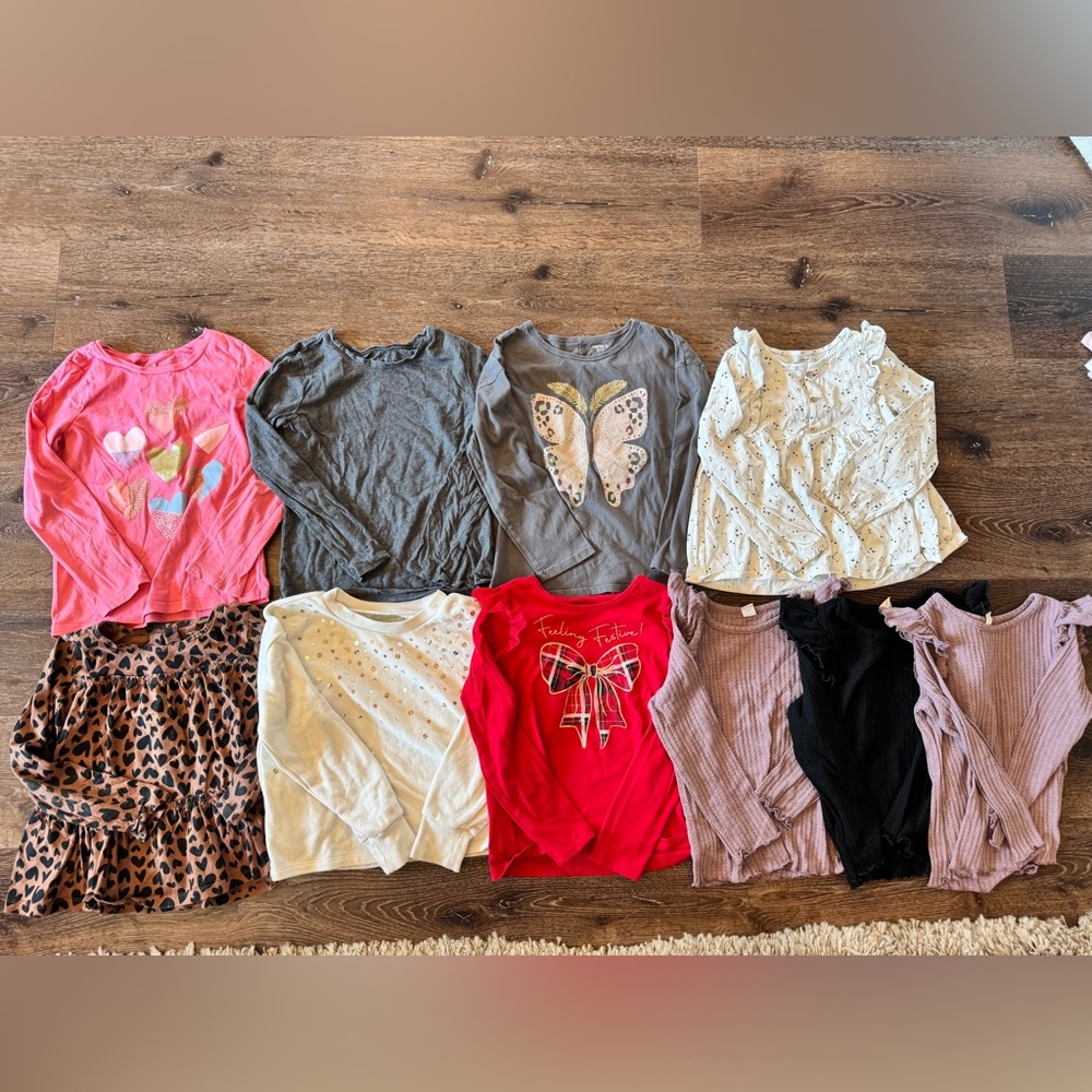 Girls Long Sleeve Tops Bundle - 8 Pieces